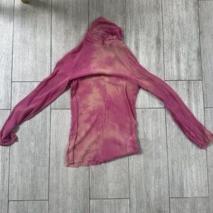 (nude) brand high neck pink silk top